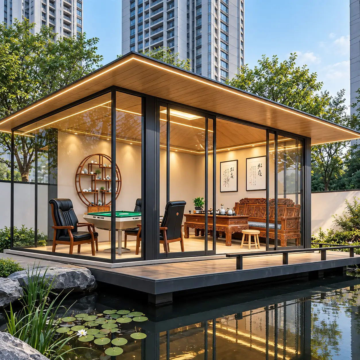 One Pavilion, Dual Facets | Dynamic & Serene