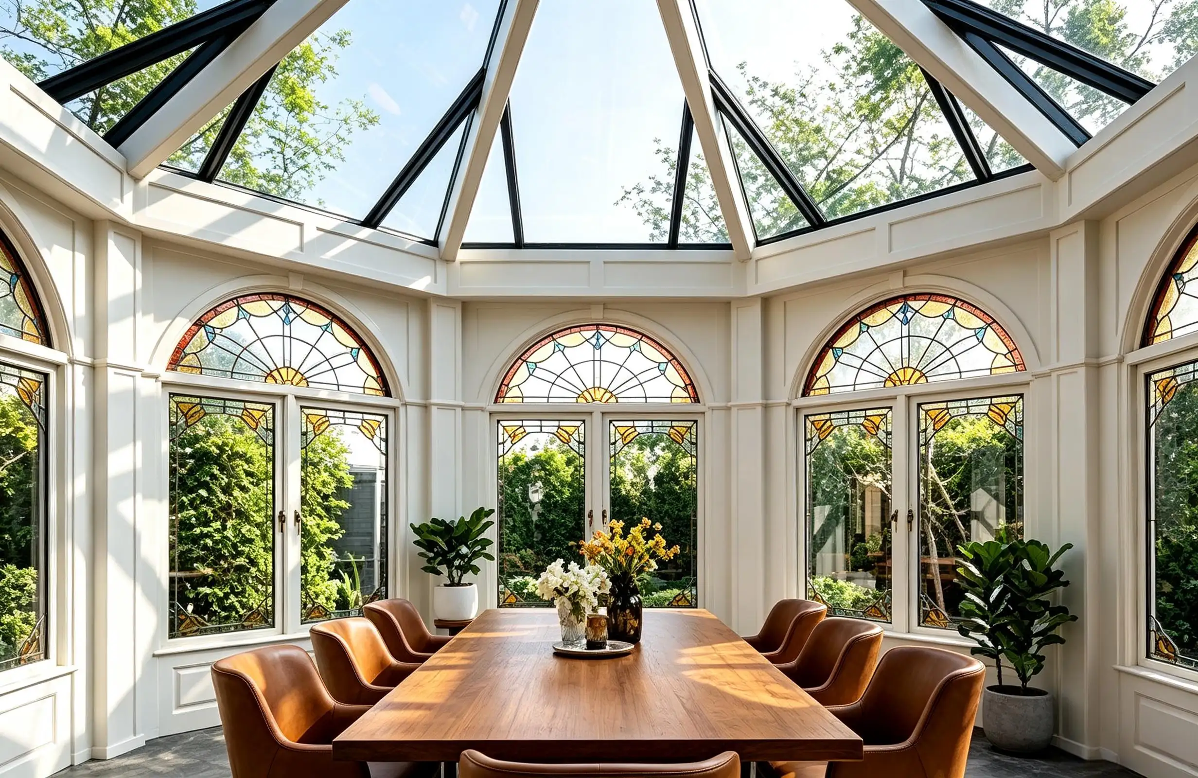 French Octagonal Sunroom with Painted Door - View 2