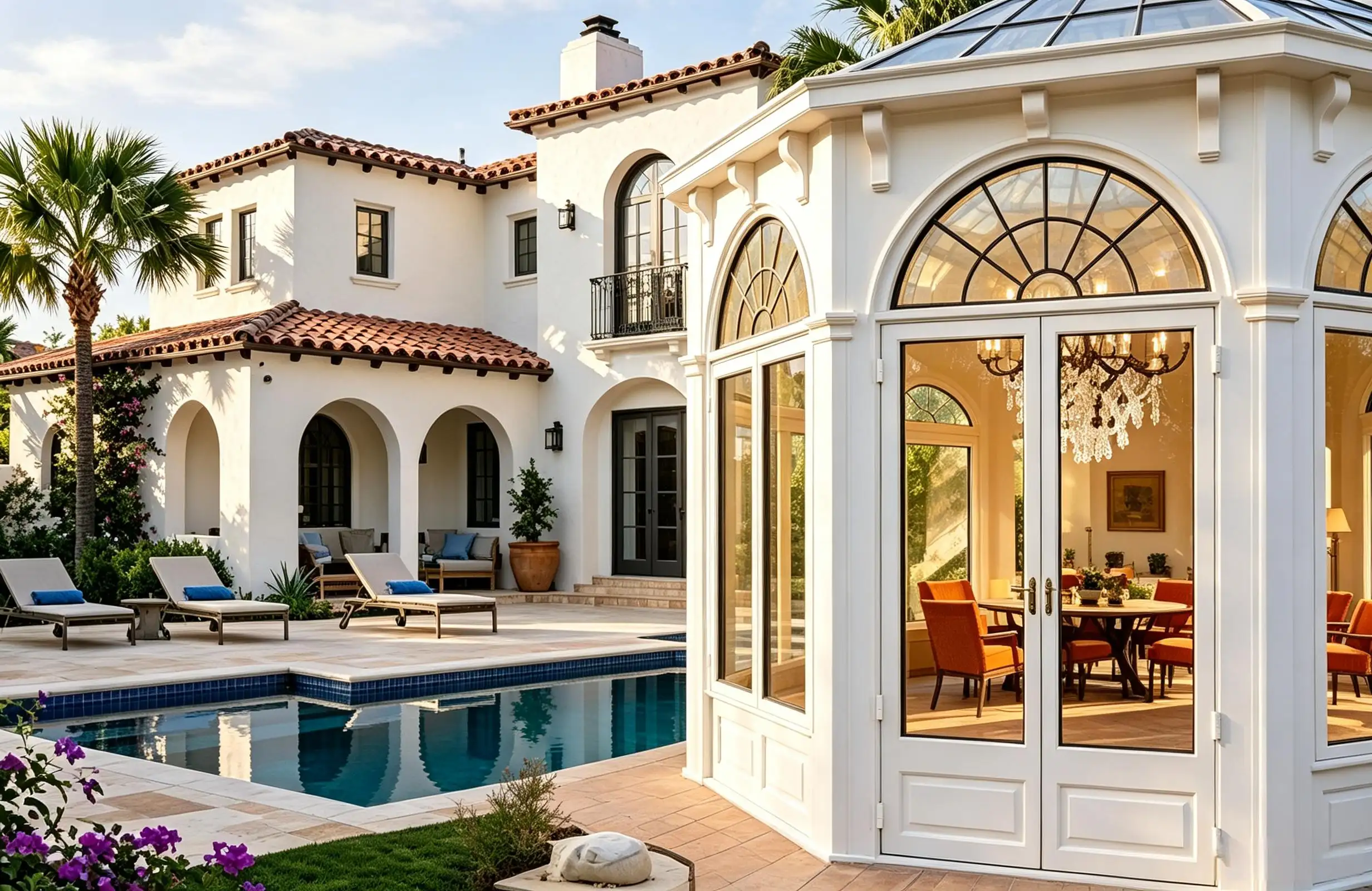 French Octagonal Sunroom with Painted Door - View 4